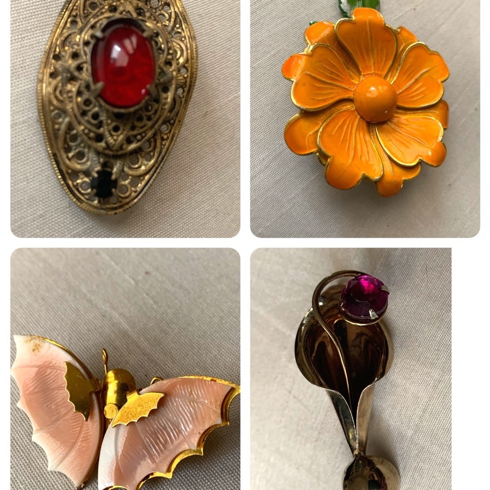 Vintage / Antique Brooch / Pin Bundle of 4